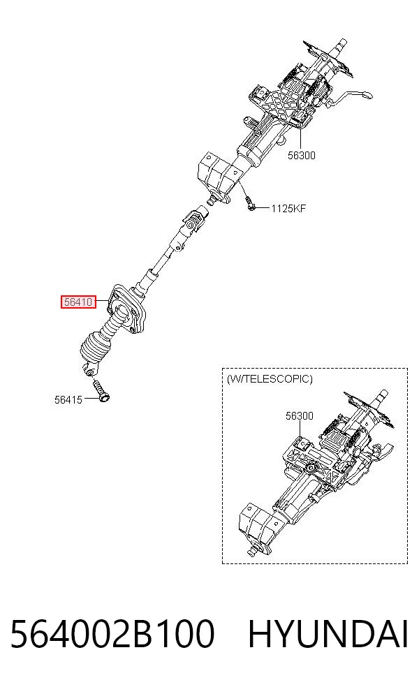 564002B100 Hyundai/Kia Кардан вала рулевой колонки, верхний