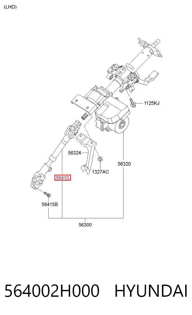 564002H000 Hyundai/Kia Вал рулевой колонки, нижний