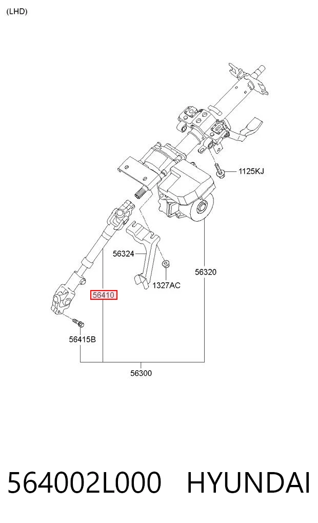 564002L000 Hyundai/Kia Вал рулевой колонки, нижний