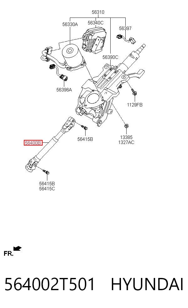 564002T501 Hyundai/Kia Вал рулевой колонки, нижний