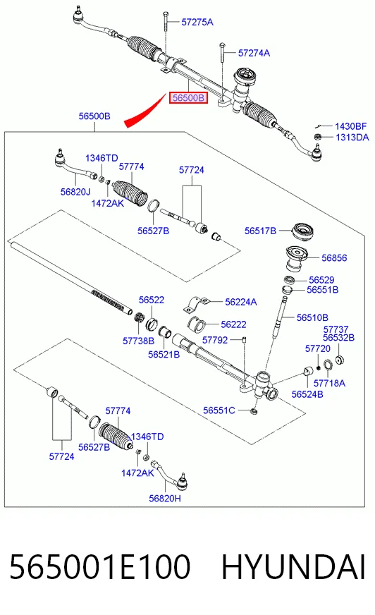 565001E100 Hyundai/Kia Управление рулевое в сборе