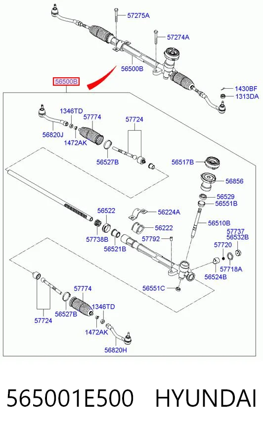 565001E500 Hyundai/Kia Управление рулевое в сборе