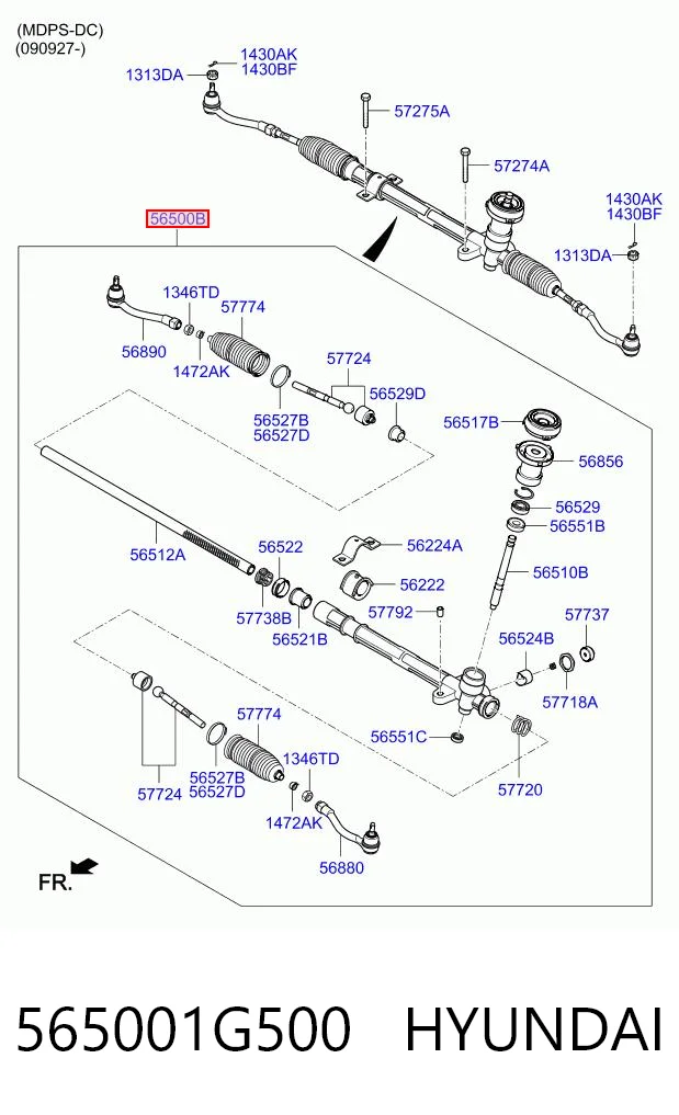 565001G500 Hyundai/Kia Управление рулевое в сборе