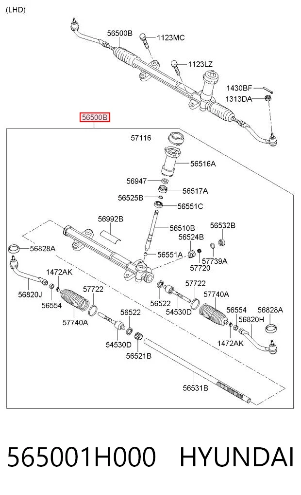 565001H000 Hyundai/Kia Управление рулевое в сборе