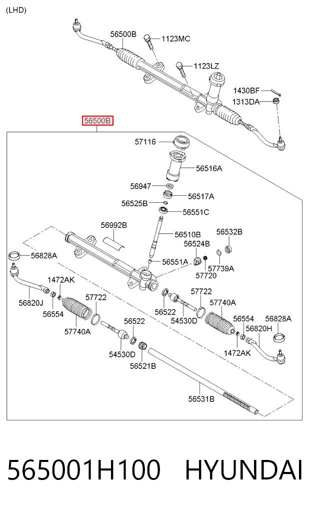 565001H100 Hyundai/Kia Управление рулевое в сборе