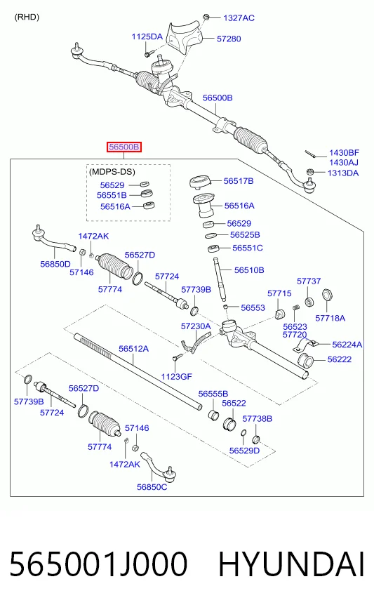 565001J000 Hyundai/Kia Управление рулевое в сборе