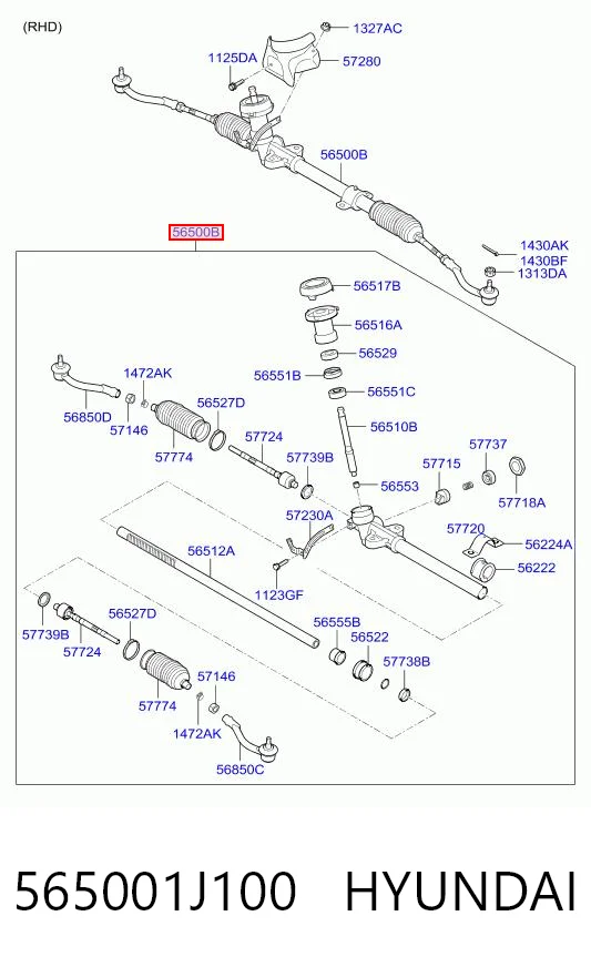 565001J100 Hyundai/Kia Управление рулевое в сборе