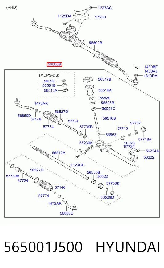 565001J500 Hyundai/Kia Управление рулевое в сборе