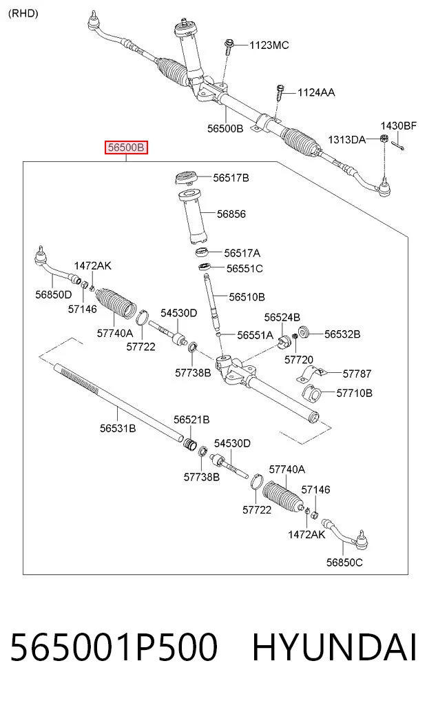 565001P500 Hyundai/Kia Управление рулевое в сборе