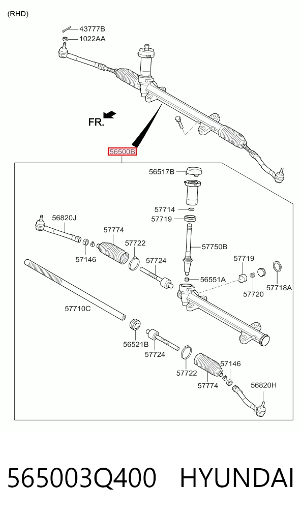 565003Q400 Hyundai/Kia Управление рулевое в сборе
