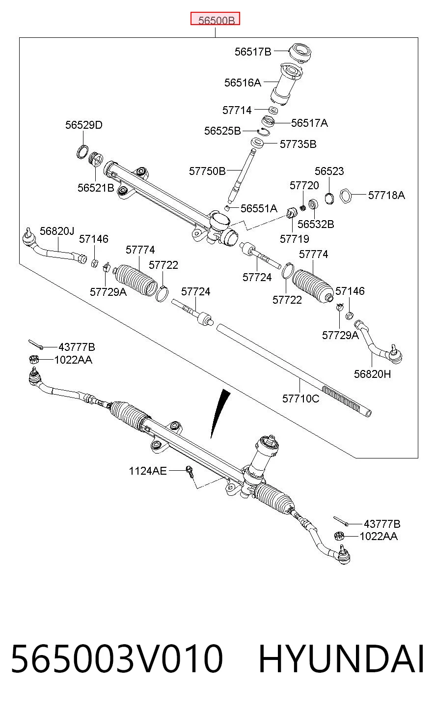 565003V010 Hyundai/Kia Управление рулевое в сборе