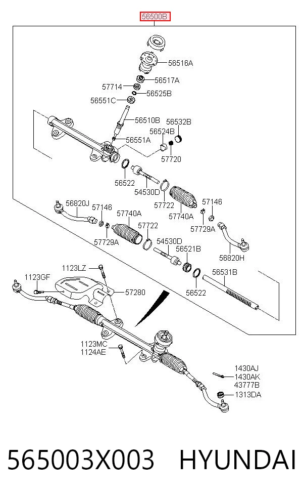 565003X003 Hyundai/Kia Управление рулевое в сборе