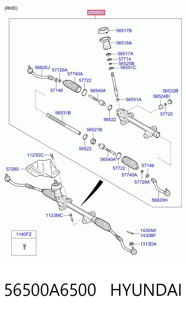 56500A6500 Hyundai/Kia Управление рулевое в сборе
