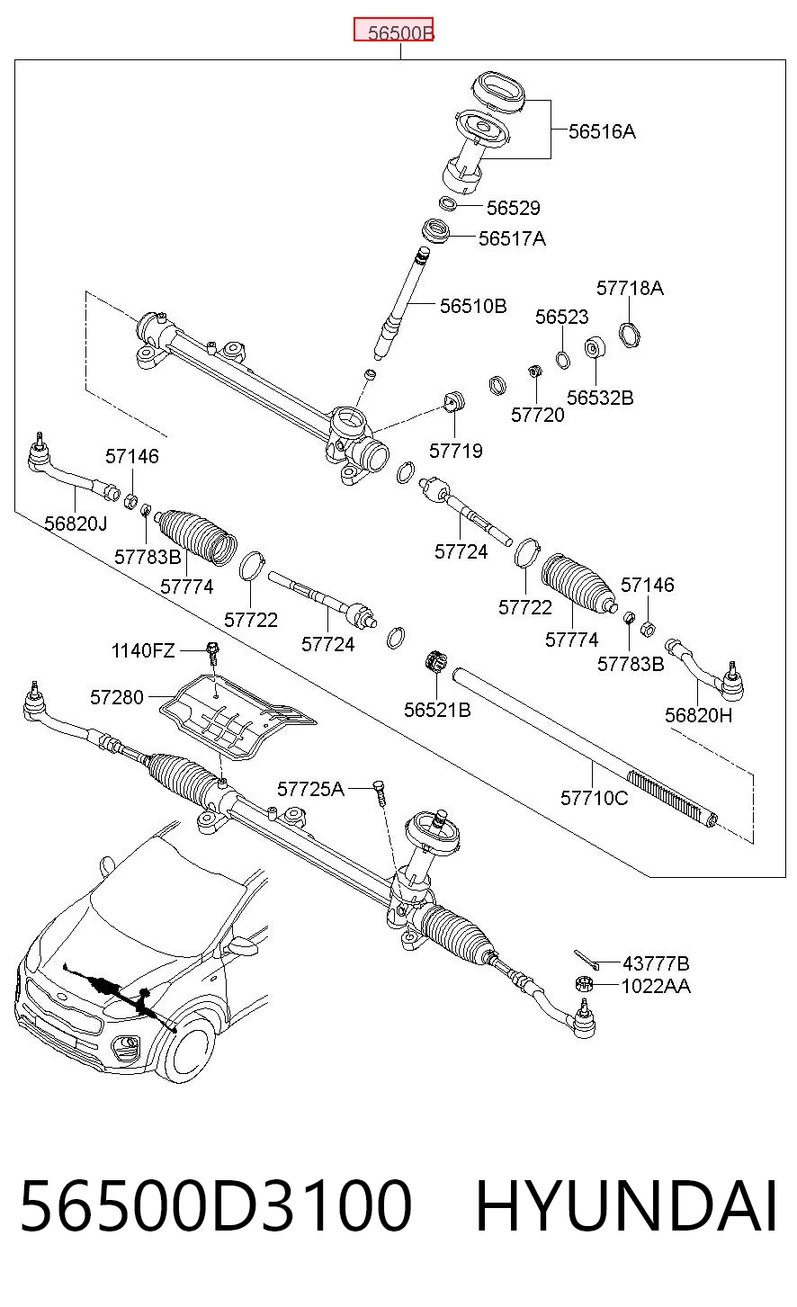  Рулевая рейка Hyundai Tucson 3