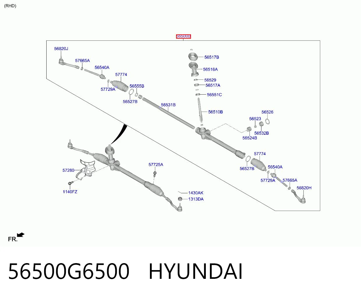 56500G6500 Hyundai/Kia Управление рулевое в сборе