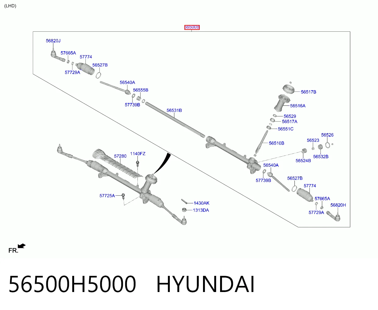 56500H5000 Hyundai/Kia Управление рулевое в сборе