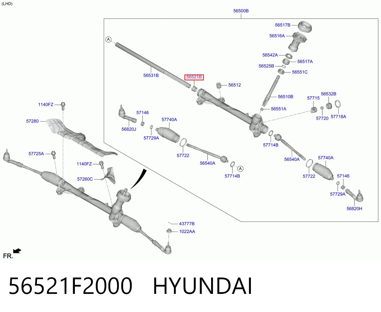 56521F2000 Hyundai/Kia Втулка вала рулевой рейки