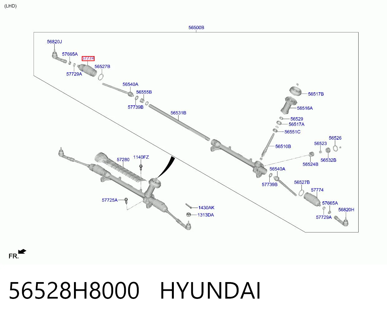 56528H8000 Hyundai/Kia Пыльник рулевой тяги