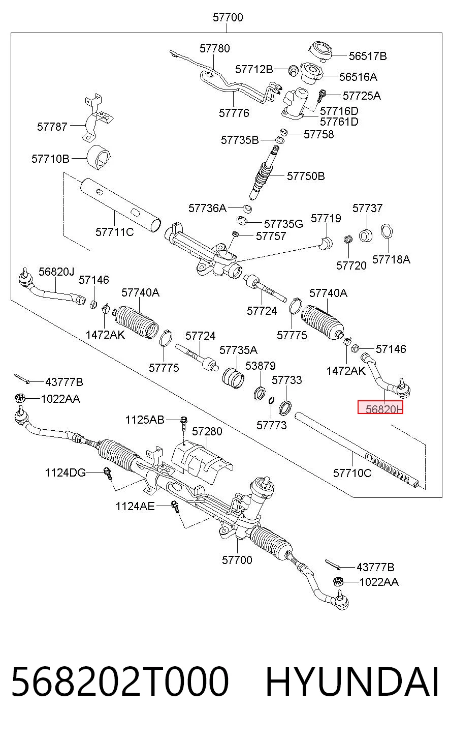 568202T000 Hyundai/Kia Наружный наконечник рулевой тяги