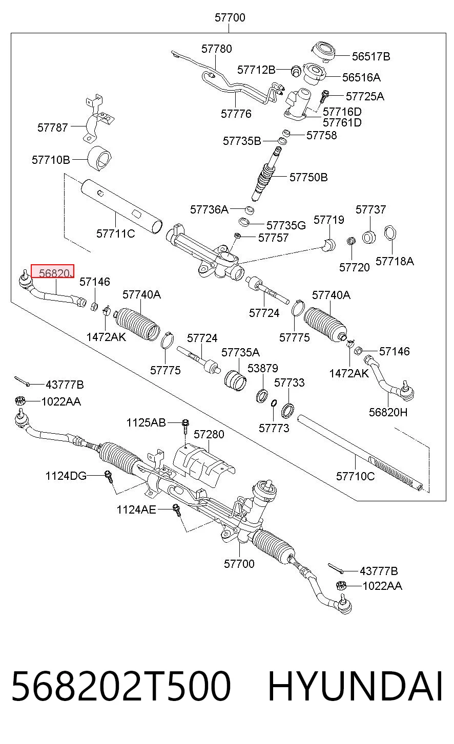568202T500 Hyundai/Kia Наружный наконечник рулевой тяги