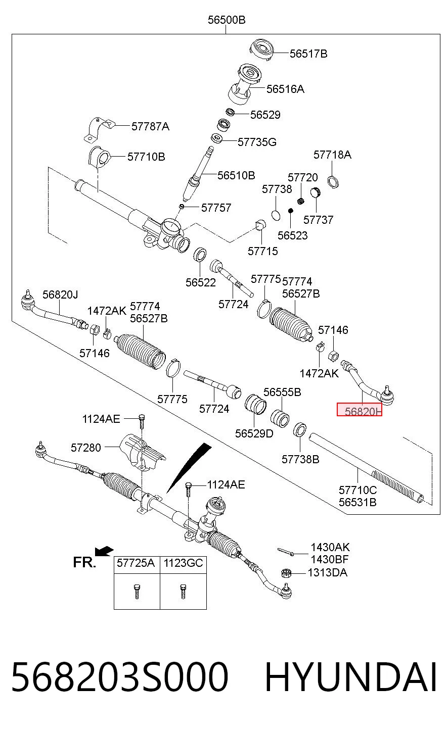 568203S000 Hyundai/Kia Наружный наконечник рулевой тяги