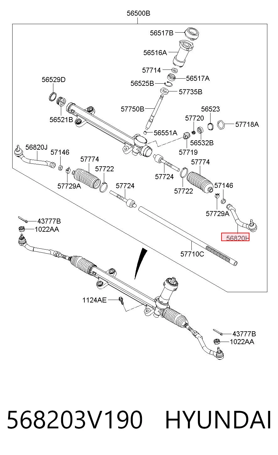 568203V190 Hyundai/Kia Наружный наконечник рулевой тяги