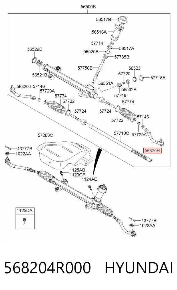 568204R000 Hyundai/Kia Наружный наконечник рулевой тяги