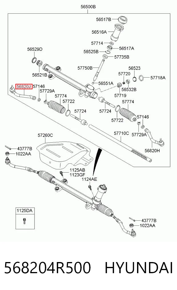 568204R500 Hyundai/Kia Наружный наконечник рулевой тяги
