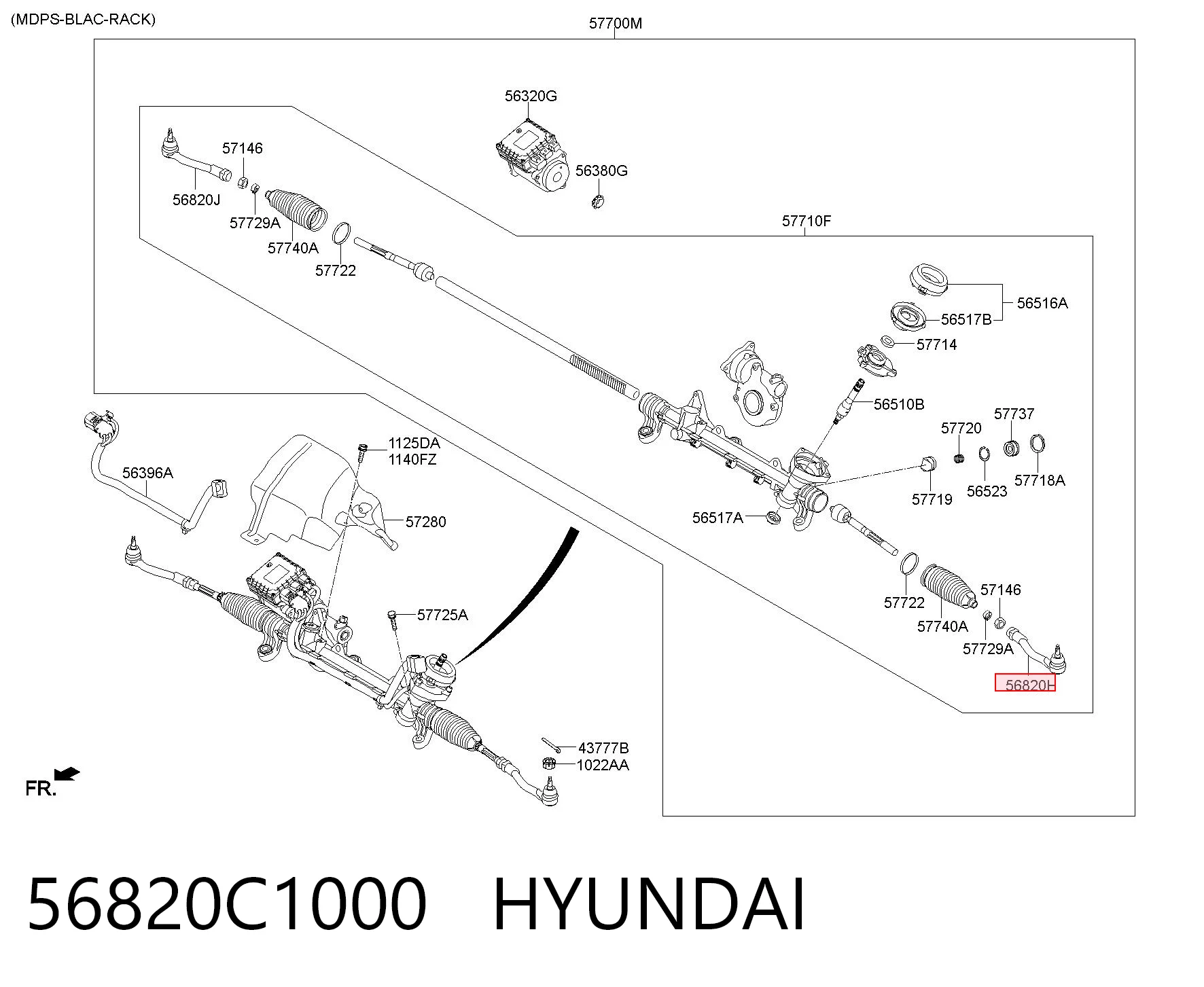 56820C1000 Hyundai/Kia Наружный наконечник рулевой тяги