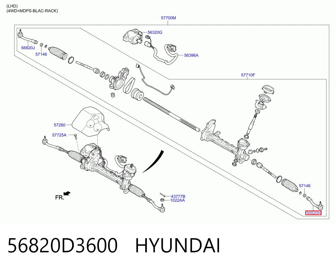 56820D3600 Hyundai/Kia Наружный наконечник рулевой тяги