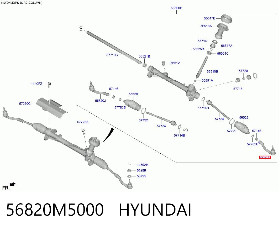 56820M5000 Hyundai/Kia Наружный наконечник рулевой тяги