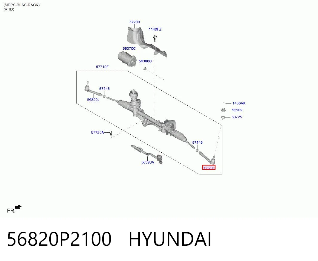 56820P2100 Hyundai/Kia Наружный наконечник рулевой тяги