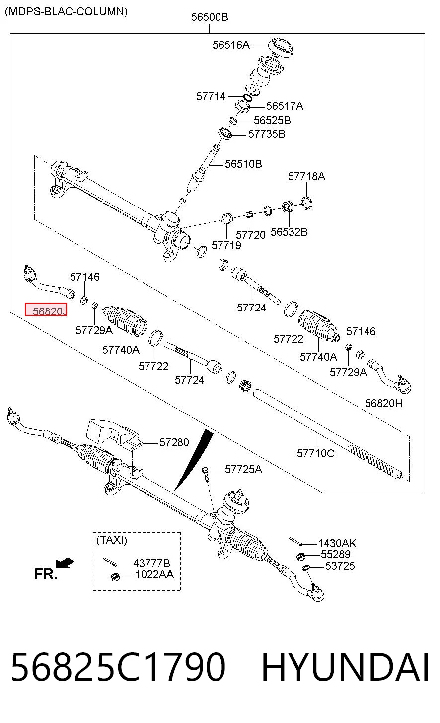 56825C1790 Hyundai/Kia Наружный наконечник рулевой тяги