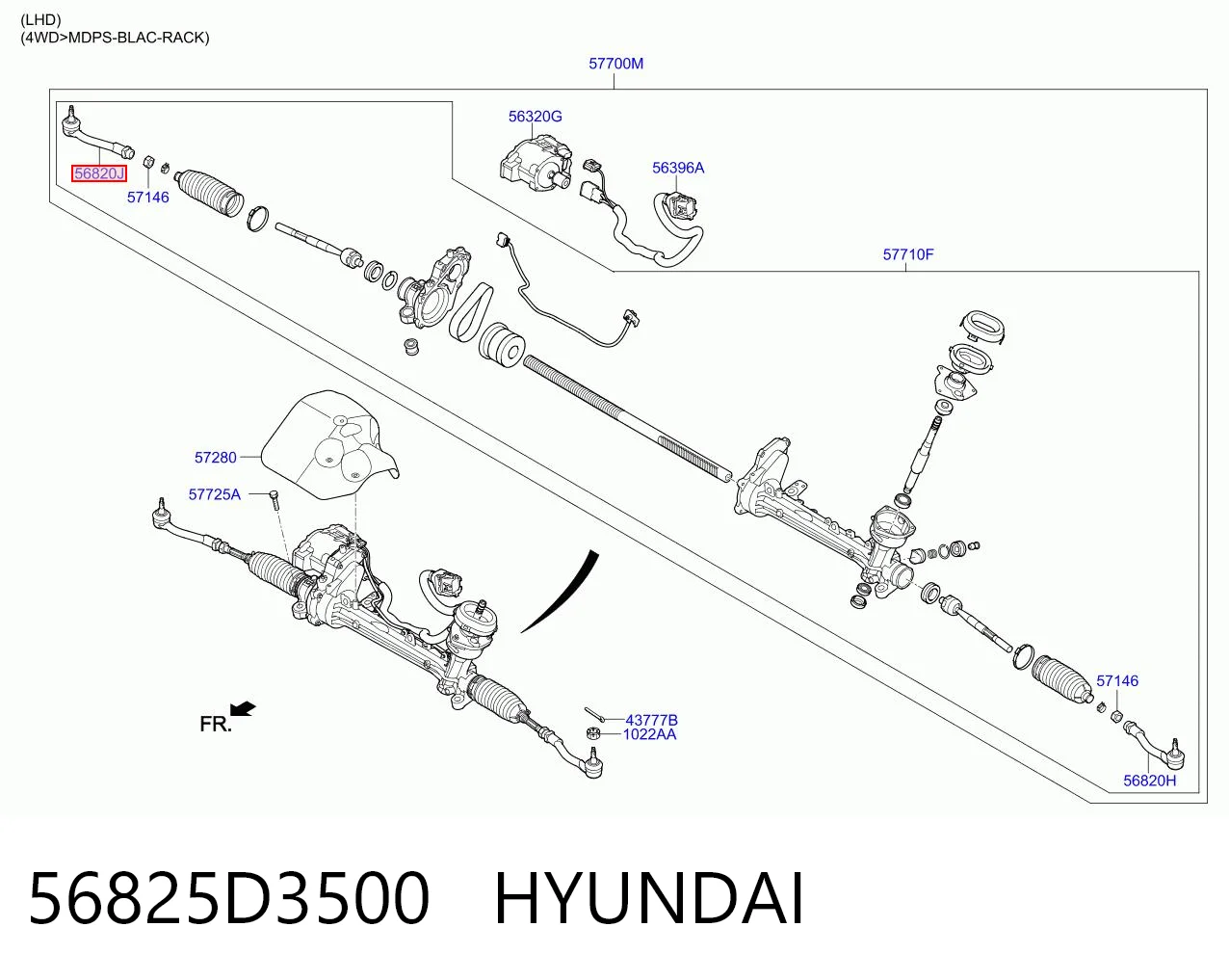 56825D3500 Hyundai/Kia Наружный наконечник рулевой тяги