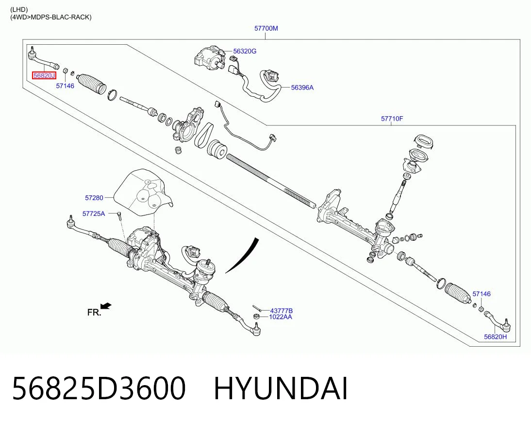 56825D3600 Hyundai/Kia Наружный наконечник рулевой тяги