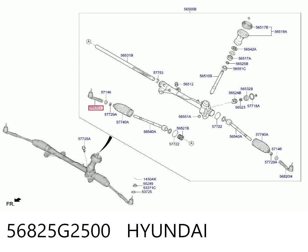 56825G2500 Hyundai/Kia Наружный наконечник рулевой тяги