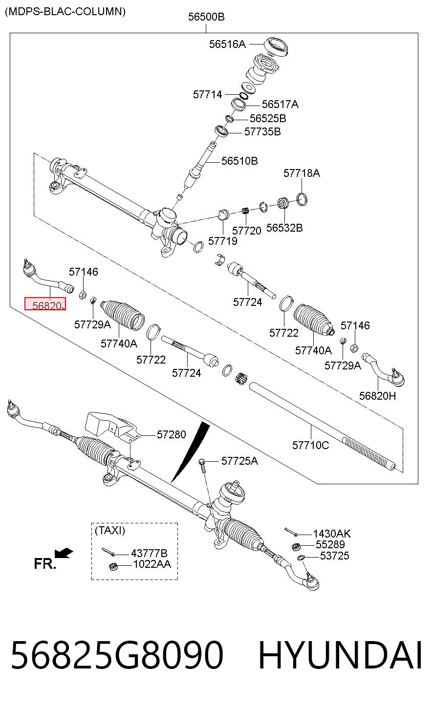 56825G8090 Hyundai/Kia Наружный наконечник рулевой тяги