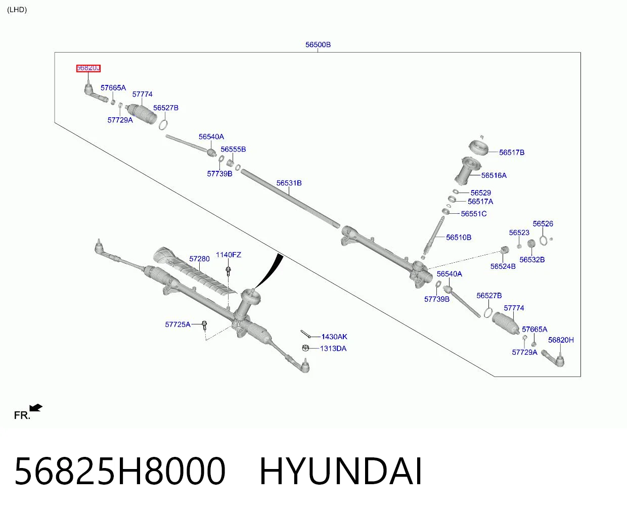 56825H8000 Hyundai/Kia Наружный наконечник рулевой тяги