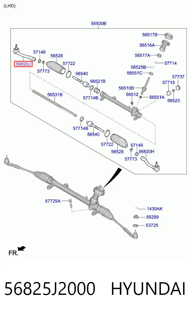 56825J2000 Hyundai/Kia Наружный наконечник рулевой тяги