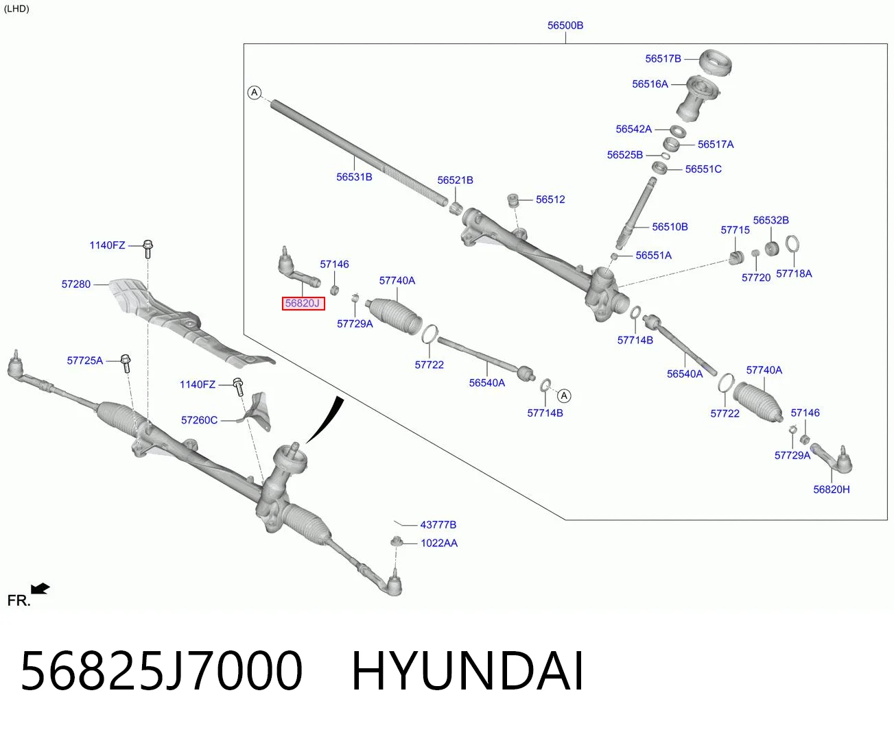 56825J7000 Hyundai/Kia Наружный наконечник рулевой тяги
