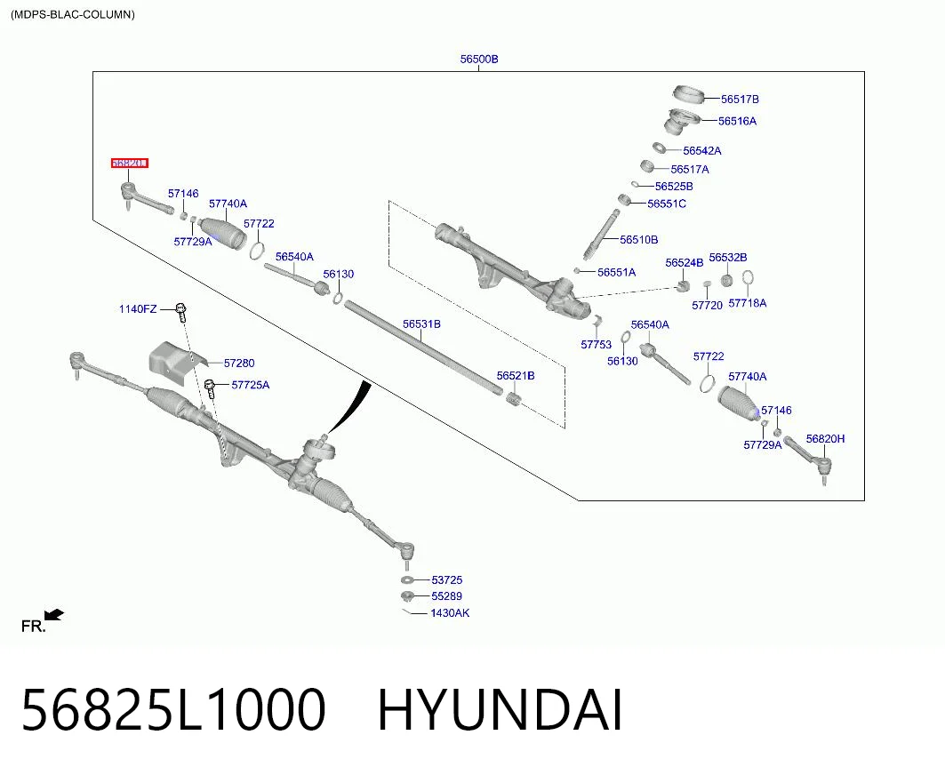 56825L1000 Hyundai/Kia Наружный наконечник рулевой тяги