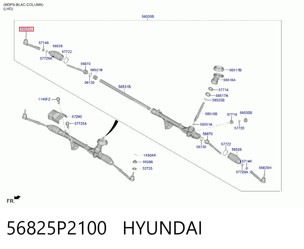 56825P2100 Hyundai/Kia Наружный наконечник рулевой тяги