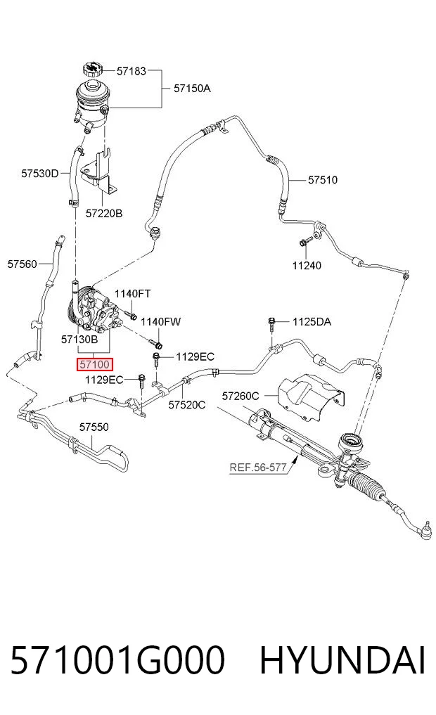571001G000 Hyundai/Kia ГУР руля