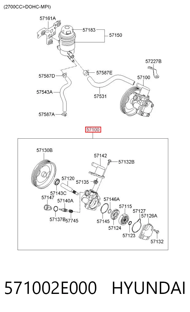 571002E000 Hyundai/Kia ГУР руля