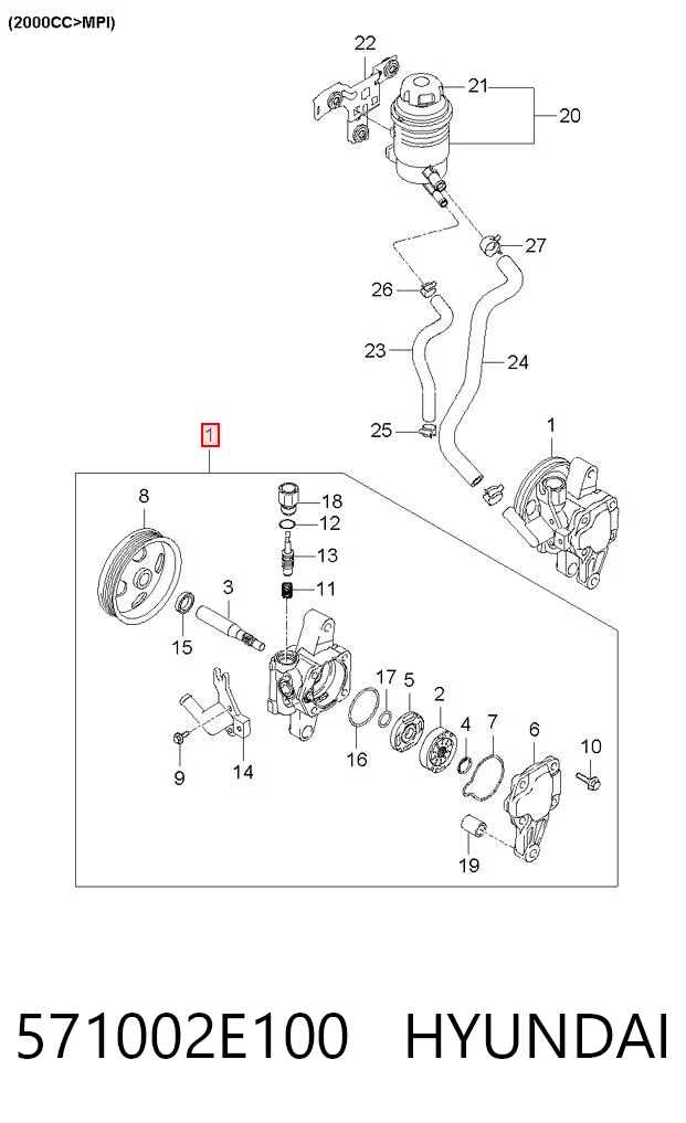 571002E100 Hyundai/Kia ГУР руля