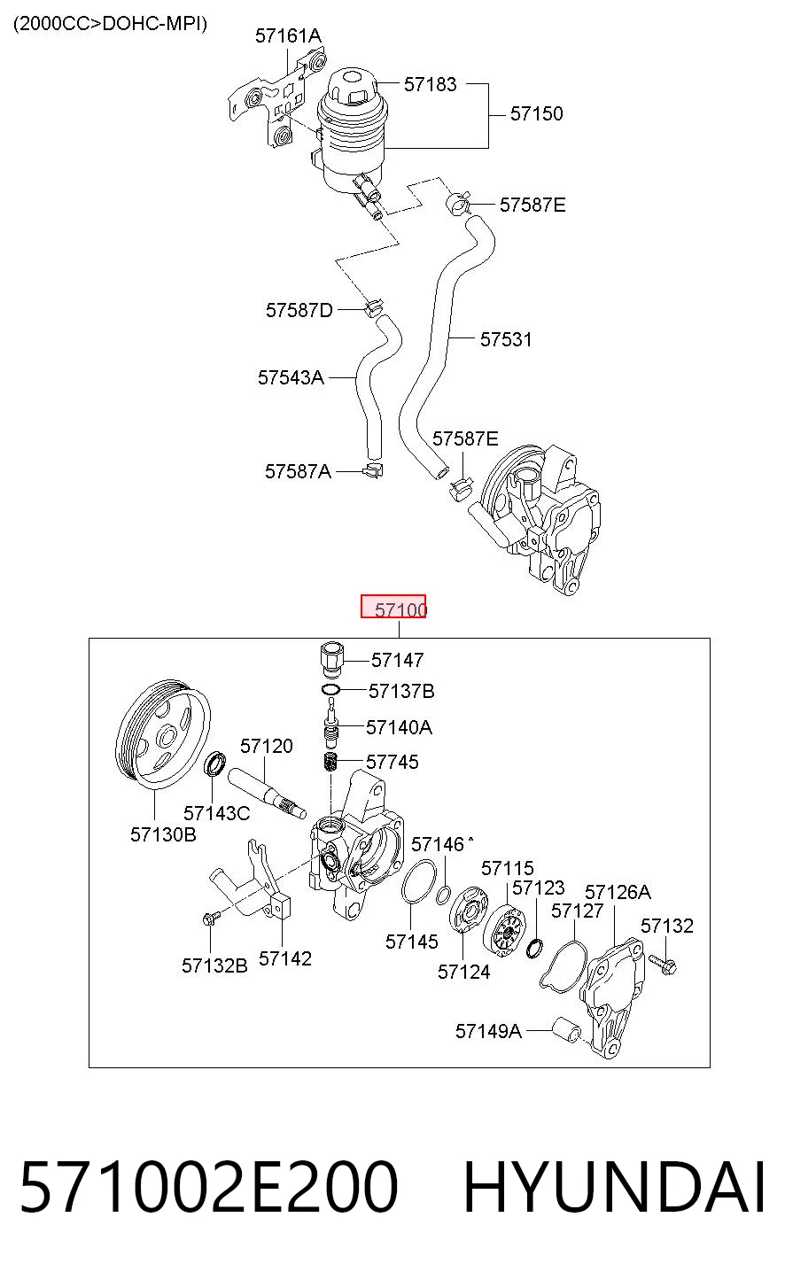 571002E200 Hyundai/Kia ГУР руля
