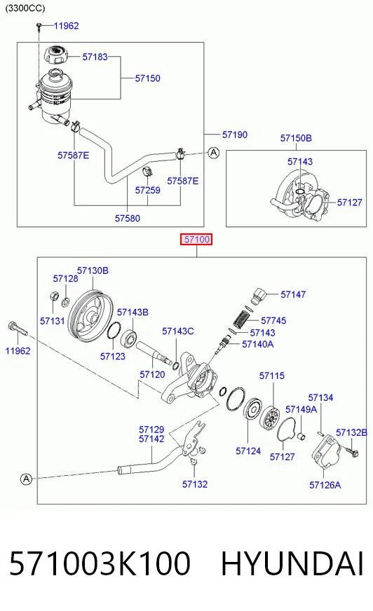 571003K100 Hyundai/Kia ГУР руля