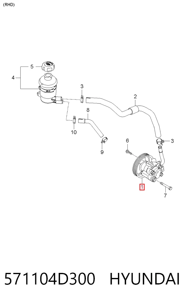 Купить EX571104D000 Mando Насос рулевого управления
