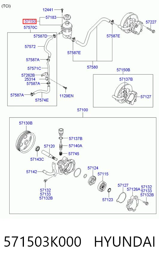571503K000 Hyundai/Kia Бак масляный
