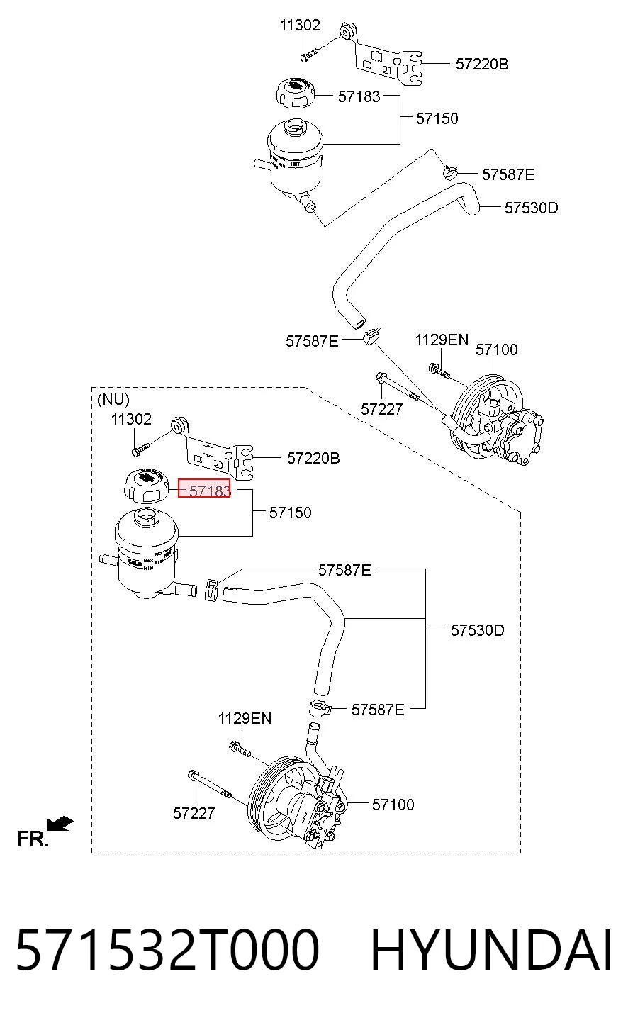 571532T000 Hyundai/Kia Крышка бачка гидроусилителя